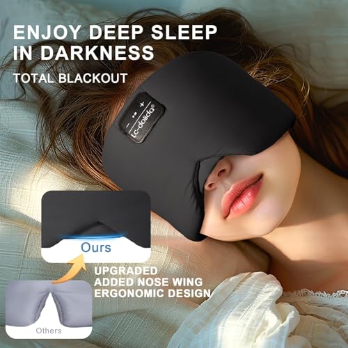 LC-dolida Sleep Mask with 5.4 Bluetooth Headphones, Silk Sleep Headphones, Total Bluetooth Eye Mask for Sleeping, Sleep Soft Mask for Women Men, All Night Sleep, Travel - Image 3