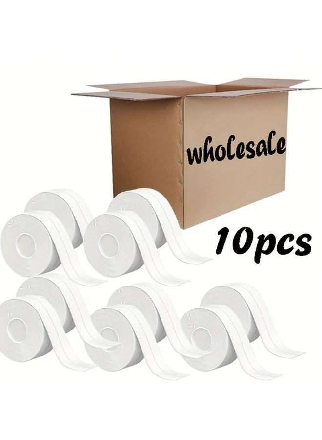 10 لفات من شرائط ختم المرحاض ذاتية اللاصق المقاومة للماء لحوض المطبخ والحمام - Image 2