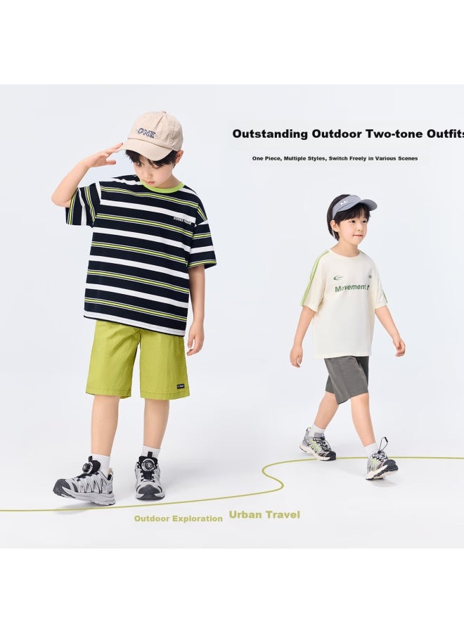Zuoxi Boys' Summer Shorts, New Style, Lightweight Outdoor Waterproof Sports Pants, Children's Trousers, Green, Size 130 - Image 2