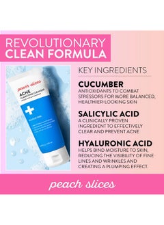 Peach Slices Each Slices ; Acne Clarifying Cleanser ; Deep Cleans & Prevents Acne ; 2% Salicylic Acid ; Hyaluronic Acid ; Sulfatefree ; Hydrates & Calms Skin ; Gentle Formula ; Face Wash ; Crueltyfree ; 4 Oz  - Image 4