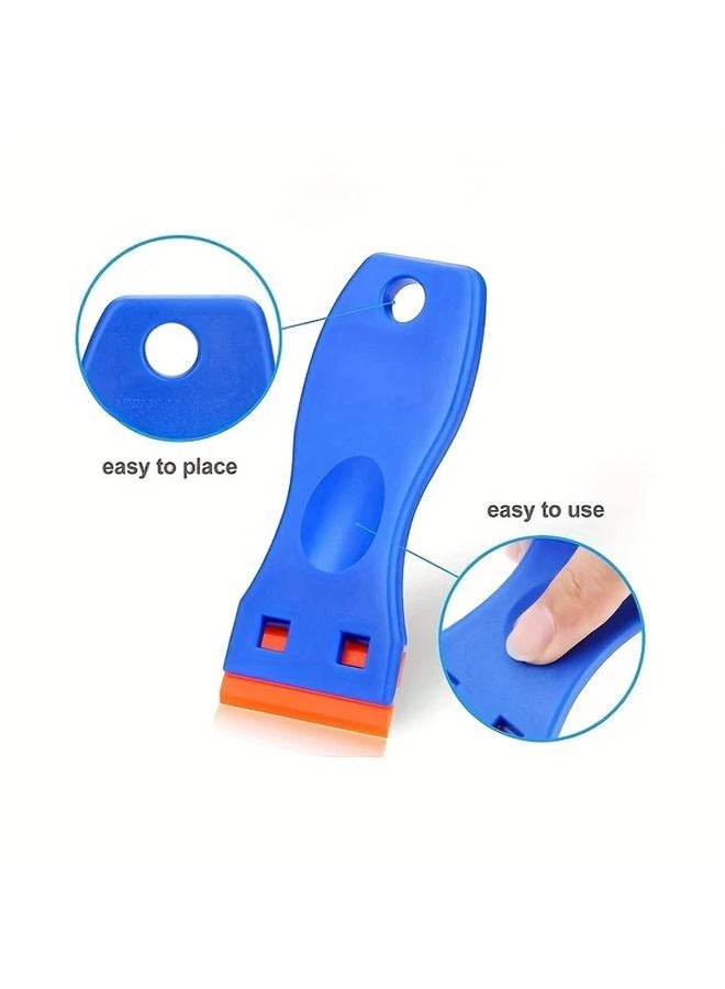4 Scrapers And 100 Blades Plastic Razor Scraper Adhesive Remover For Labels Stickers Paint - Image 3