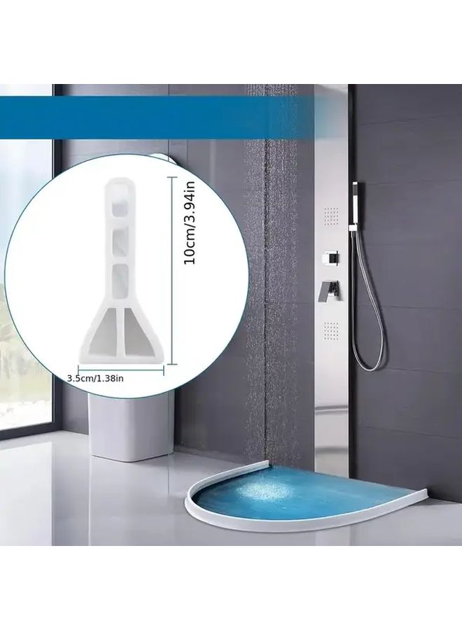 White 78.74inch Self Adhesive Shower Drain Cover Waterproof Seal Easy Cut Clean Design Bathroom Safety Edge Protector Wet Dry Separation Durable Accessory - Image 3