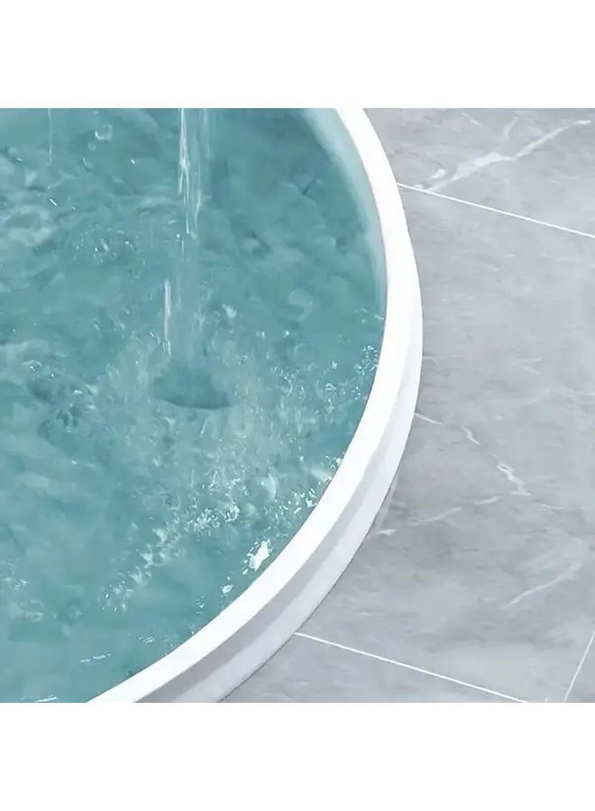 White 78.74inch Self Adhesive Shower Drain Cover Waterproof Seal Easy Cut Clean Design Bathroom Safety Edge Protector Wet Dry Separation Durable Accessory - Image 2