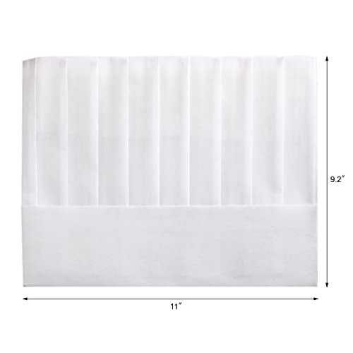New Star Foodservice 32215 Disposable Non Woven Round Chef Hat, 9-Inch, Set of 10, White Color - Image 2