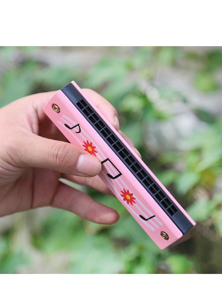 Generic 2Pcs Kids Harmonica 16 Hole Wood Harmonica Musical Educational Toys Diatonic Harmonica Enlightenment Musical Instrument for Beginner Children Supplies  - Image 4