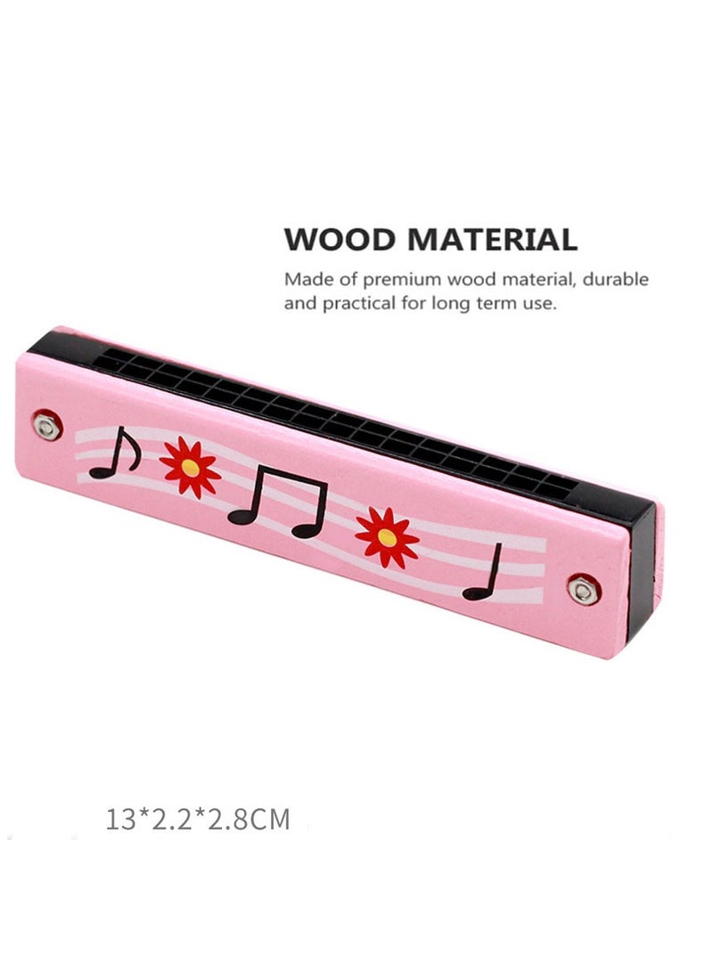 Generic 2Pcs Kids Harmonica 16 Hole Wood Harmonica Musical Educational Toys Diatonic Harmonica Enlightenment Musical Instrument for Beginner Children Supplies  - Image 2