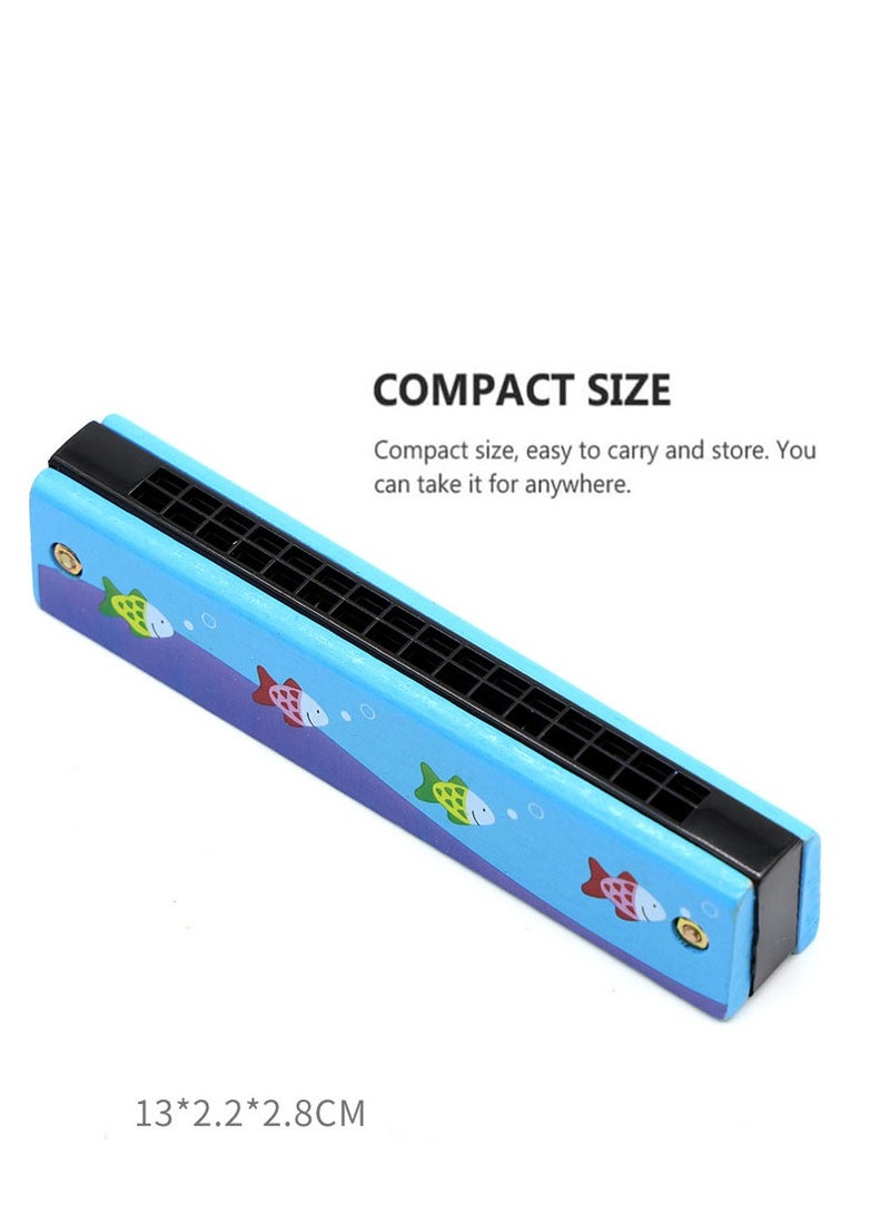 Generic 2Pcs Kids Harmonica 16 Hole Wood Harmonica Musical Educational Toys Diatonic Harmonica Enlightenment Musical Instrument for Beginner Children Supplies  - Image 3