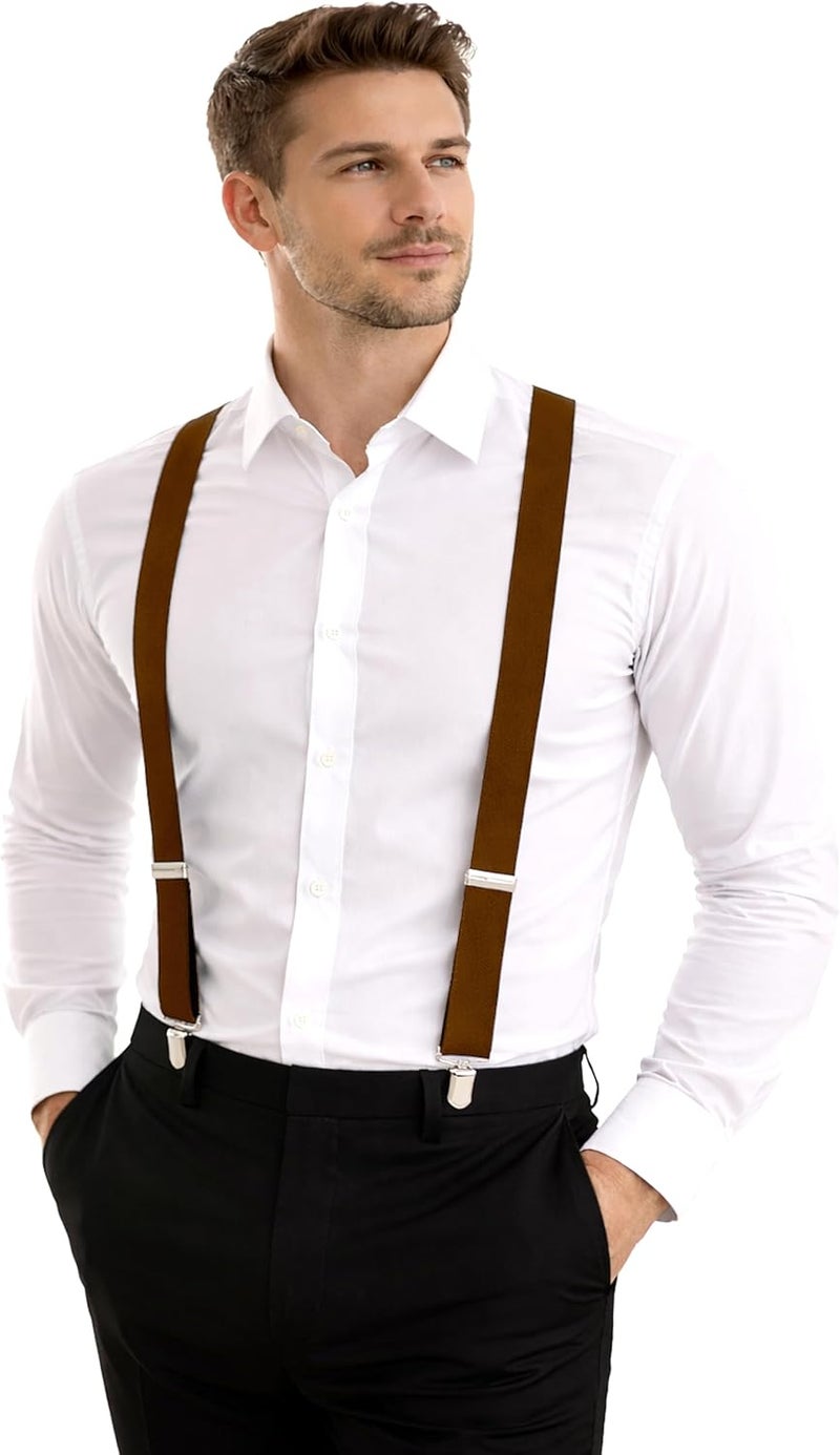 DIBI Suspenders for Men - Adjustable Y Back Mens Suspenders with 3 Heavy Duty Strong Clips - Image 1