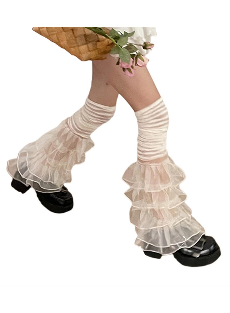 SOLARAE Women Leg Warmers Ribbed Knit, Long Leg Warmer, Kawaii Y2K Harajuku Gyaru Cute Leg Warmers Goth Lolita Boot Socks for Girls - Image 1