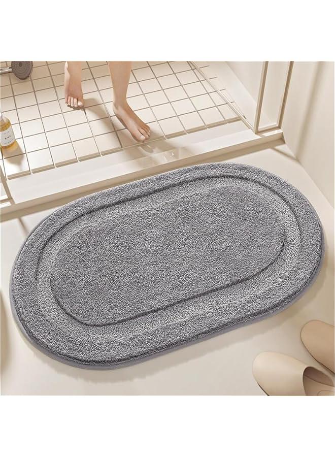 HOOKOR Extra Soft Bath Rugs, Non Slip Bath Mats for Bathroom Floor, Absorbent, Thick, Washable Bath Mat, Shower Rug for Bedroom, Sink and Shower (Grey, 50 * 80cm) - Image 1