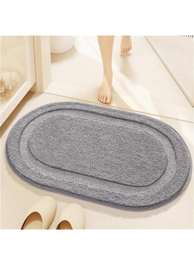 HOOKOR Extra Soft Bath Rugs, Non Slip Bath Mats for Bathroom Floor, Absorbent, Thick, Washable Bath Mat, Shower Rug for Bedroom, Sink and Shower (Grey, 50 * 80cm) - Image 2