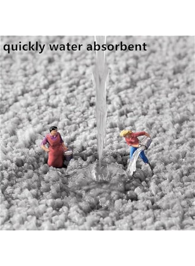 HOOKOR Extra Soft Bath Rugs, Non Slip Bath Mats for Bathroom Floor, Absorbent, Thick, Washable Bath Mat, Shower Rug for Bedroom, Sink and Shower (Grey, 50 * 80cm) - Image 4