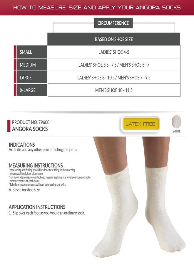 OTC Angora Foot Warmer Socks, Arthritic Wear, Natural Wool, Unisex, 1 Pair, Large - Image 3