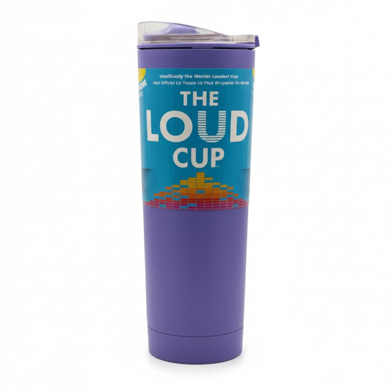Loud Cup The 23 oz Tumbler + Stadium Horn with Slide-Close Lid (Royal Purple) - Insulated Cup Reusable Water Bottle Coffee Travel Mug - Worlds Loudest Cup for Game Day - Image 1