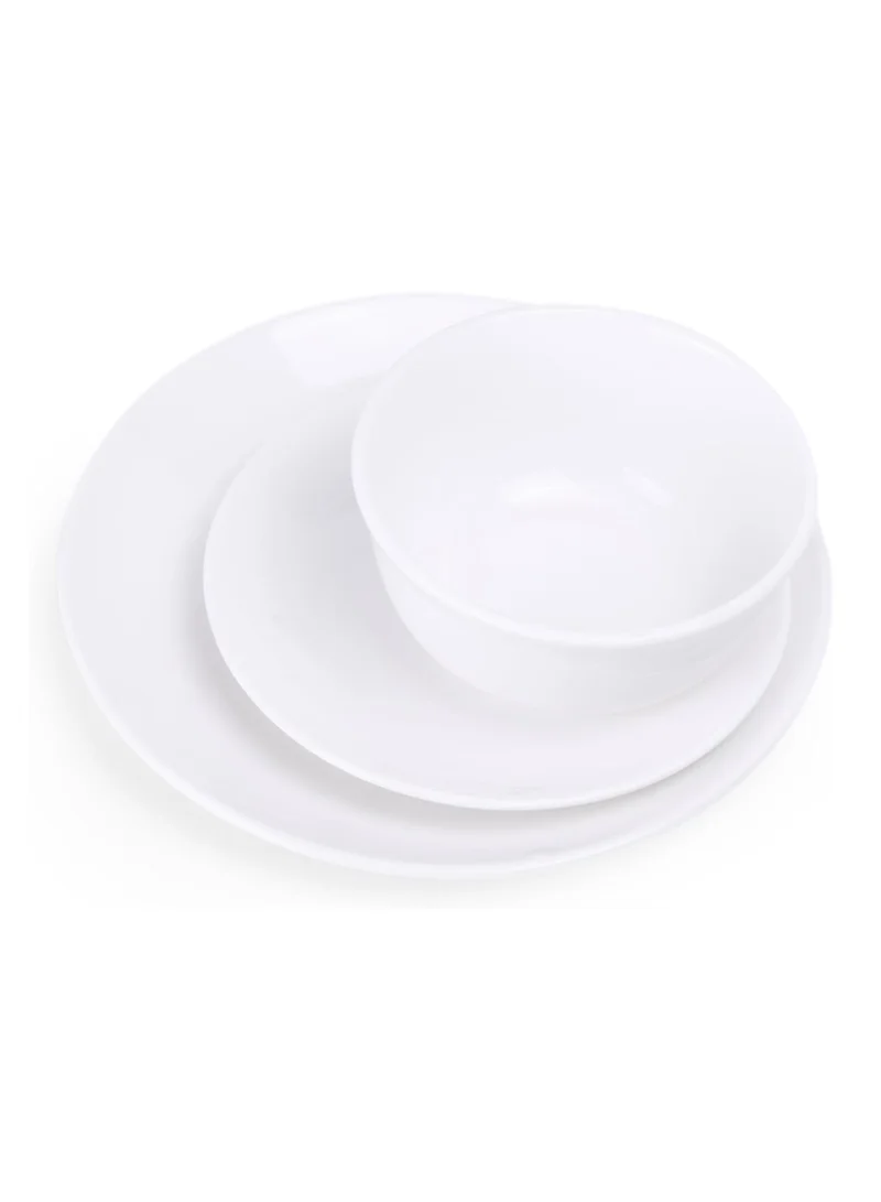 Shallow Shallow 12-Piece Porcelain Dinnerware Set – Elegant Ceramic Crockery for 4 | Includes 26.8 cm Dinner Plates, 20 cm Side Plates, and 15 cm Bowls, White