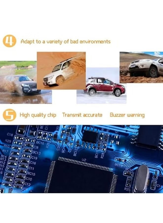 YOUGE Tire Pressure Monitoring System Solar Charging Auto Alarm System HD LCD Real-time Display Auto Sleep Mode - Image 4