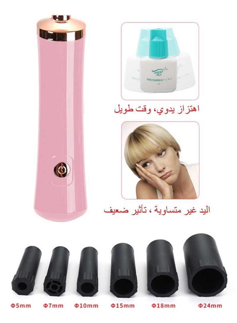 Syarme Electric Eyelash Glue Shaker, Electric Nail Polish Lacquer Shaker,  for Eyelash Extensions and Nail beautification, Eyelash Glue Shaker with 2 Connectors and 6 Sizes of Caliber Liquid Evenly Mixer - Image 3