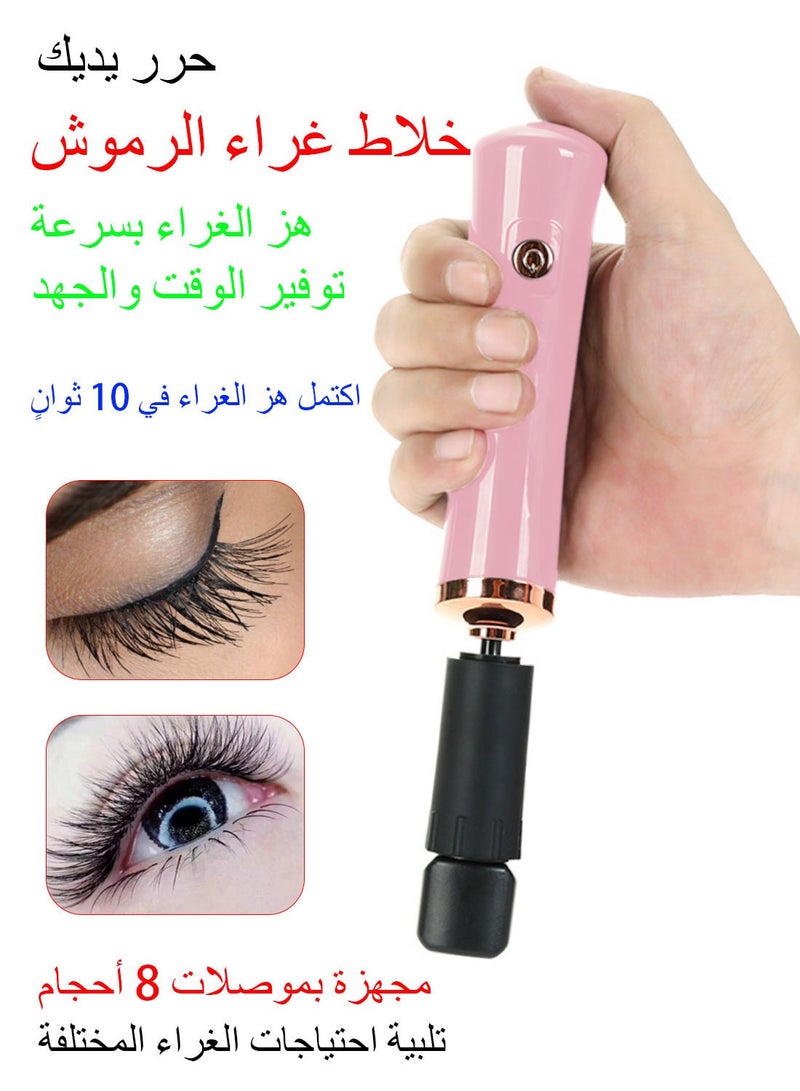 Syarme Electric Eyelash Glue Shaker, Electric Nail Polish Lacquer Shaker,  for Eyelash Extensions and Nail beautification, Eyelash Glue Shaker with 2 Connectors and 6 Sizes of Caliber Liquid Evenly Mixer - Image 2