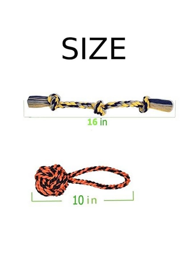 بت لعبة مضغ متينة للكلاب مصنوعة من حبل قطني لمضغ أسنان الجراء - قد يختلف اللون (مجموعة من 5 قطع) - Image 4