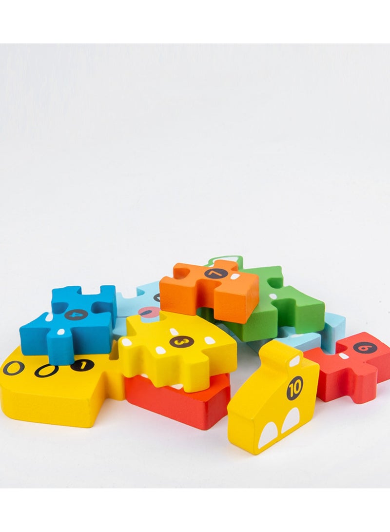 VChildren's Educational Wooden Puzzle, Calf, Suitable Gift For Aged 3-5 (Size 20.5*10.6*1.5CM) - Image 2