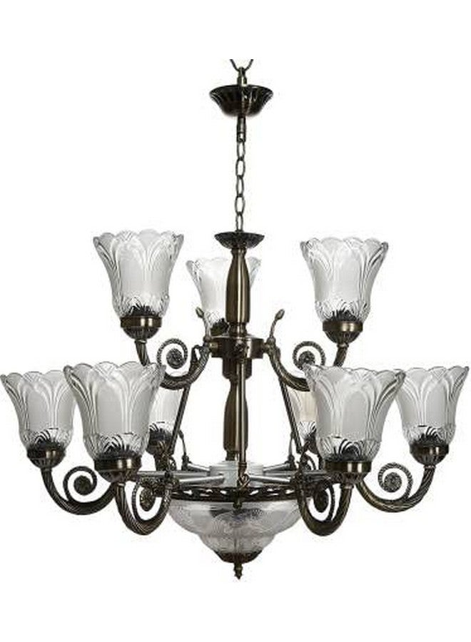 kinis 12 Light Black Antique Upward or Downward Jhoomer/Chandelier/Jhoomer Hanging Light/Jhoomar Ceiling Light to Décor Home/Living Room/Bedroom/Office/Dining/Cafe/Restaurants (Without Bulb) - Image 3