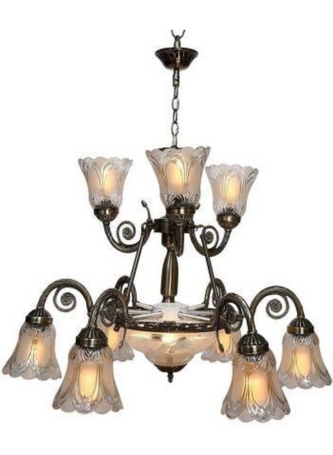 kinis 12 Light Black Antique Upward or Downward Jhoomer/Chandelier/Jhoomer Hanging Light/Jhoomar Ceiling Light to Décor Home/Living Room/Bedroom/Office/Dining/Cafe/Restaurants (Without Bulb) - Image 1