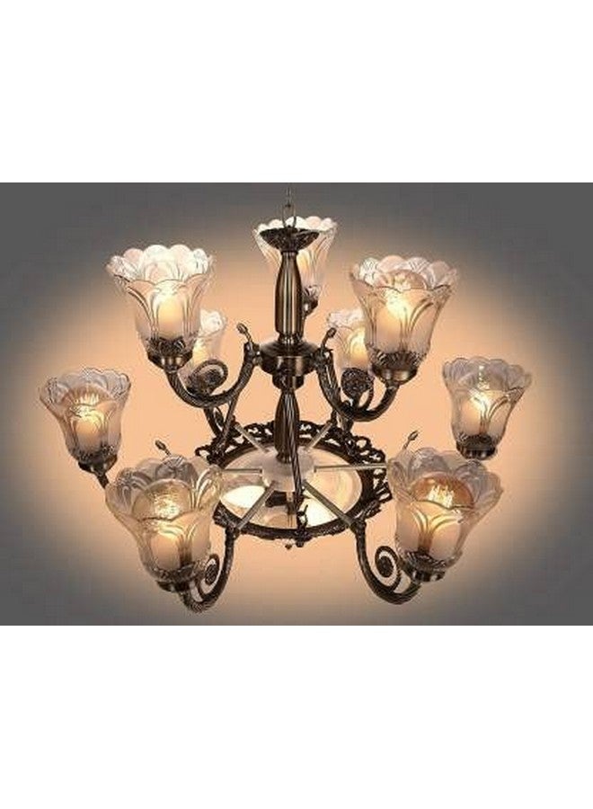 kinis 12 Light Black Antique Upward or Downward Jhoomer/Chandelier/Jhoomer Hanging Light/Jhoomar Ceiling Light to Décor Home/Living Room/Bedroom/Office/Dining/Cafe/Restaurants (Without Bulb) - Image 4