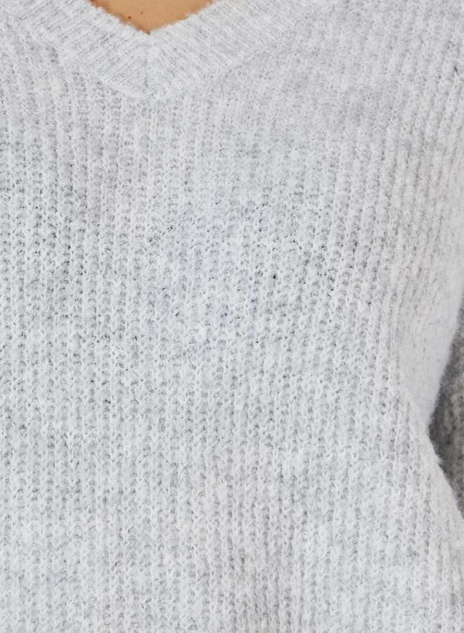 Styli Oversized Regular Length V Neck Sweater