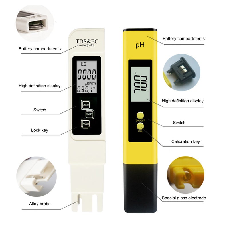 PH Acidometer Water Quality Detector PH Value Test Prod EC&TDS Conductivity Water Quality Testing Pen - Image 2