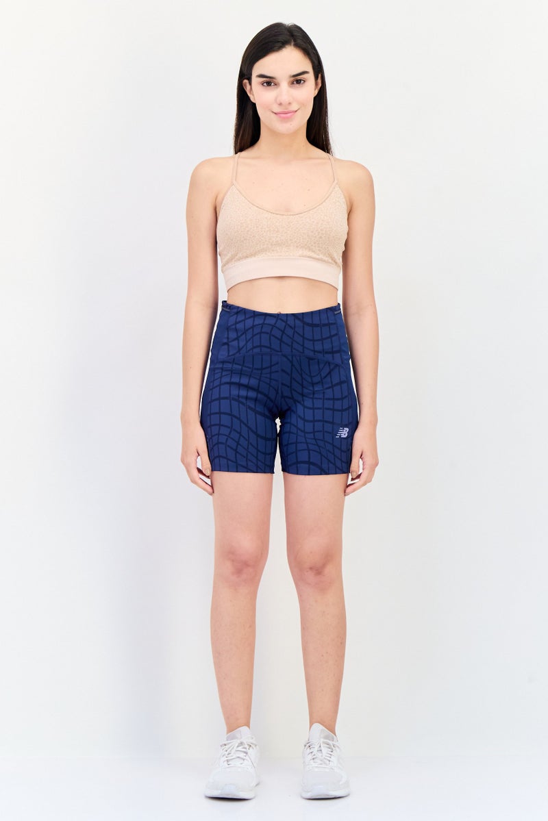 New Balance Women Fitted Fit 5 Inseam Running Shorts, Navy - Image 4