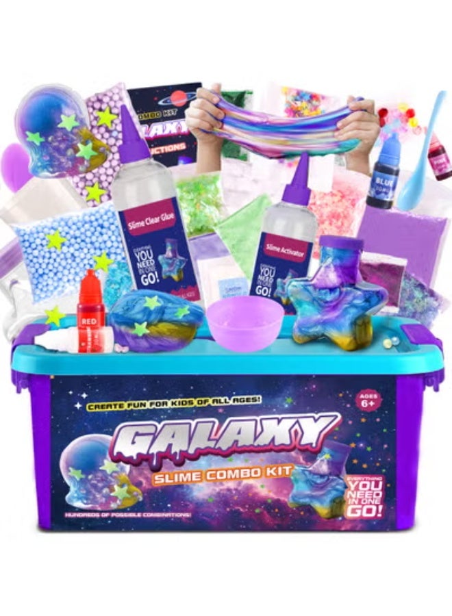 DIY سليم كيت للأطفال غير اللاصقة، ناعمة وعطرية لجعل سليم السحابة، سليم الرغوة، سليم الزبدة، سليم السماء النجومية مع السحر - ميزات حزب تخفيف الإجهاد وفكرة هدية رائعة - Image 1