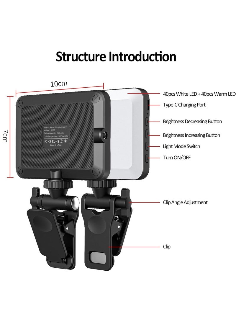Rechargeable Selfie Light - Clip Fill Light for Phone Laptop Tablet Portable Light for Video Conference Live Streaming Zoom Call Makeup Picture - Image 3