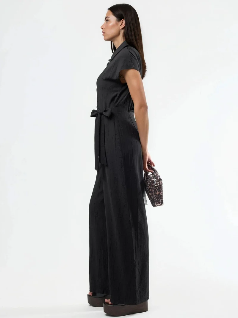 Busem BUSEM Wide Leg Buttoned Shirt Collar Jumpsuit