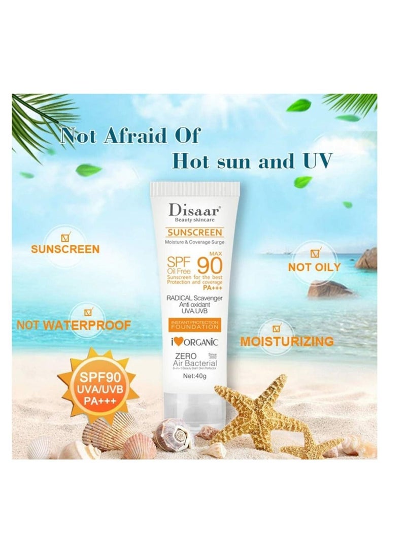 Disaar Pack Of 3 Pieces Sunscreen Instant Protection Foundation SPF 90 3X40g - Image 4