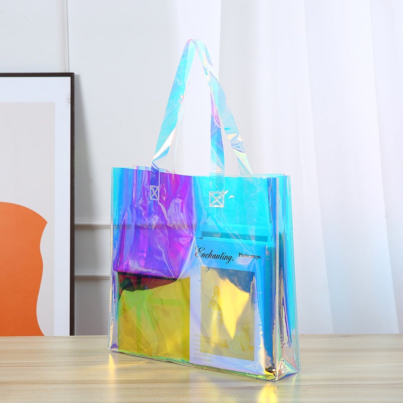 PVC Laser Gift Bags, Rainbow, Large Capacity - Image 4