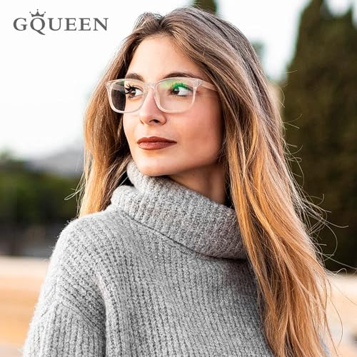 GQUEEN Fashion Glasses Non Prescription Fake Glasses for Women Men Clear Lens Square Transparent, 201582 - Image 3