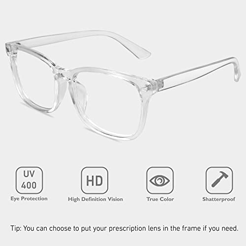 GQUEEN Fashion Glasses Non Prescription Fake Glasses for Women Men Clear Lens Square Transparent, 201582 - Image 2