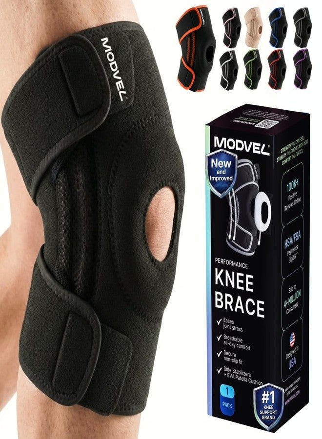 Modvel Knee Brace with Side Stabilizers & Patella Gel Pads for Pain Relief and Joint Support Breathable, Non-Slip Compression Sleeve for Men & Women, Arthritis, Meniscus, ACL Recovery - Image 1