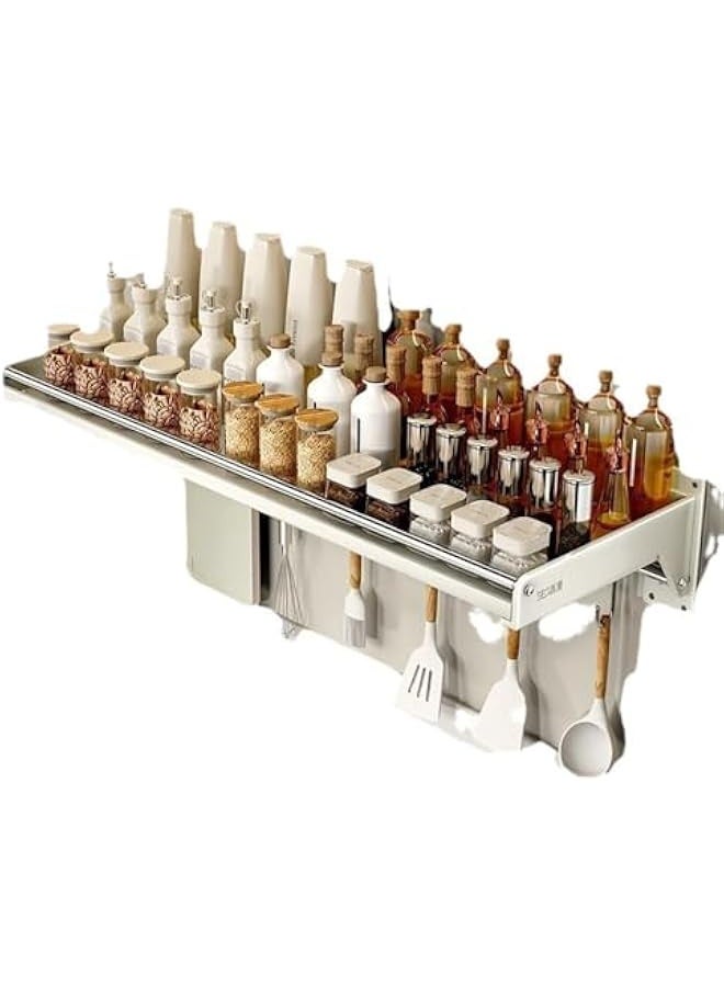 Wall-mounted kitchen storage rack with hooks, 6 hooks for hanging spatulas or towels, etc. (25 * 40)  - Image 5