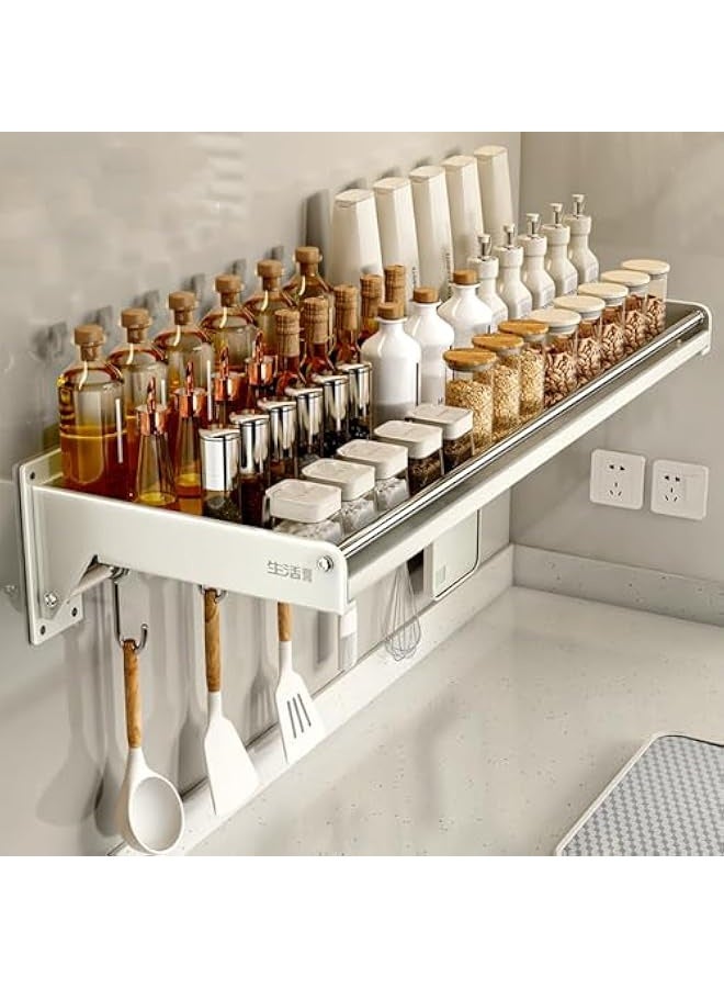 Wall-mounted kitchen storage rack with hooks, 6 hooks for hanging spatulas or towels, etc. (25 * 40)  - Image 2