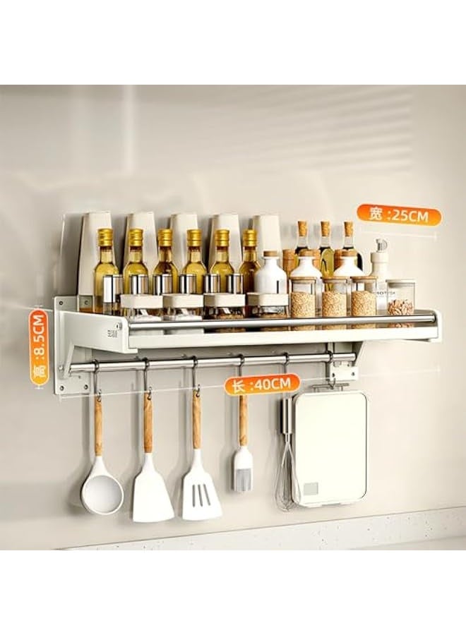Wall-mounted kitchen storage rack with hooks, 6 hooks for hanging spatulas or towels, etc. (25 * 40)  - Image 3