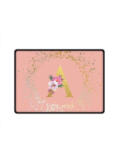 Designer Gaming Mouse Pad Anti-Skid Mousepad Large Keyboard Mouse Pad Desk Mat Custom Monogram Initial Letter Floral Pattern Alphabet - A(Rose Pink)