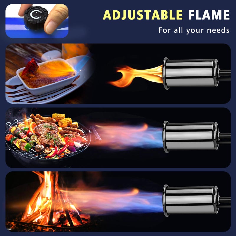ARTFLAMM Powerful Propane Torch Gun, Flamethrower with Turbo Mode, Charcoal Torch Lighter with Safety Lock, Kitchen Blow Torch for Cooking, BBQ, Searing Steak, Grill(Tank Not Included) - Image 4