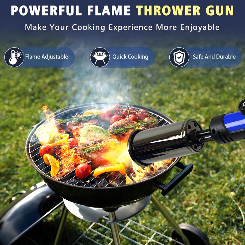 ARTFLAMM Powerful Propane Torch Gun, Flamethrower with Turbo Mode, Charcoal Torch Lighter with Safety Lock, Kitchen Blow Torch for Cooking, BBQ, Searing Steak, Grill(Tank Not Included) - Image 2