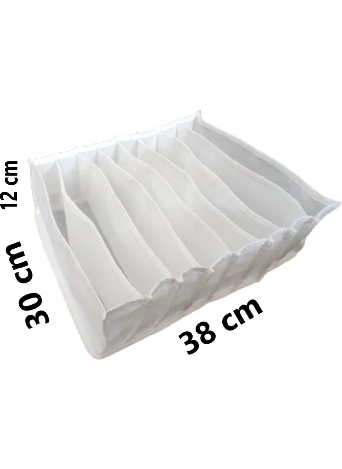 Tineke L Size White Drawer Organizer 8 Compartments