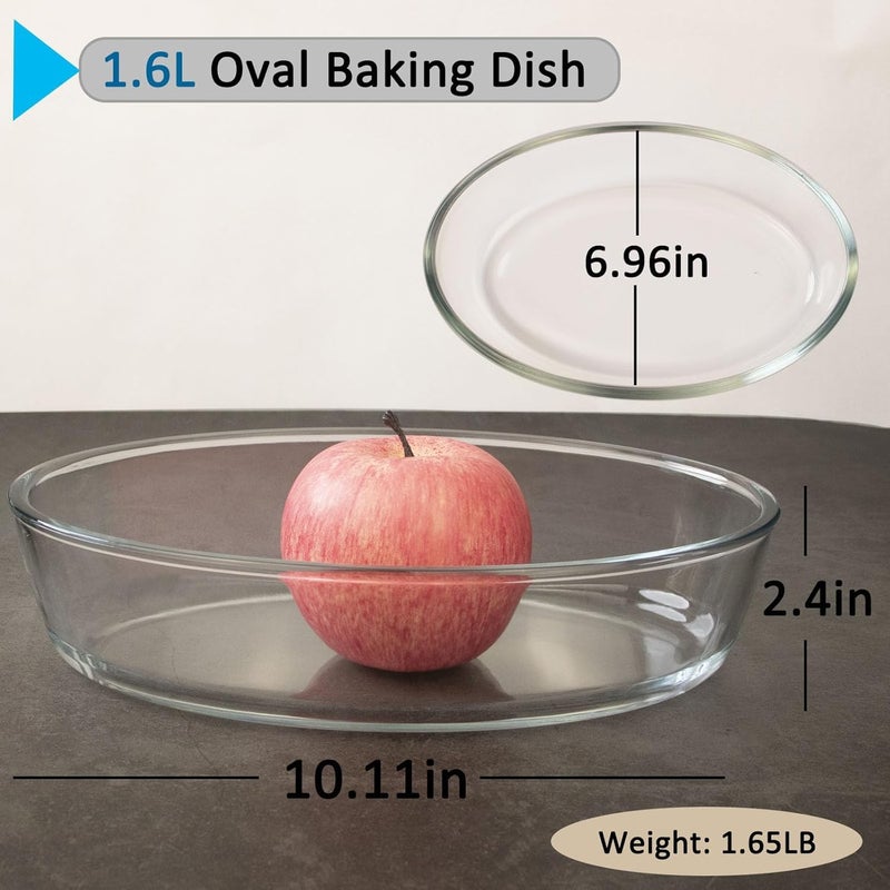 Shopiable Store Borosilicate Glass Baking Dish for Oven Casserole Dish Baking Pan Oval Serving Plates for Cooking Kitchen Cake Dinner Banquet and Daily Use 16L - Image 4