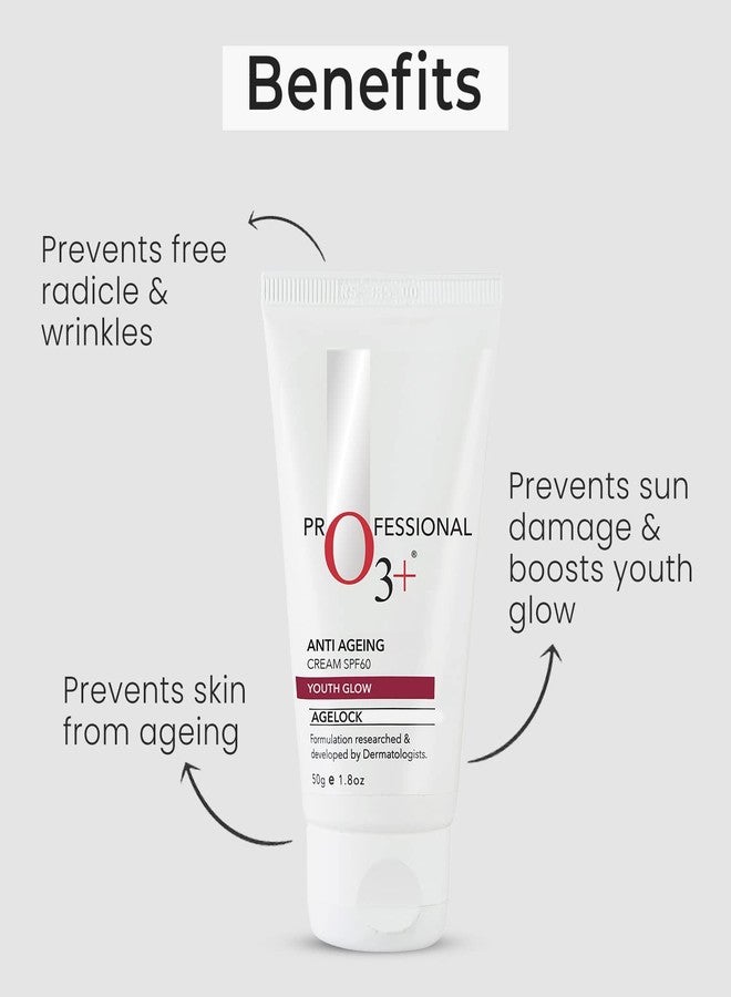 O3+ Anti Ageing Day Cream SPF 60 for Daily Use with Broad Spectrum UVA & UVB Protection, Fights Signs of Ageing, Reduces Fine Lines, Wrinkles & Sun Damage, Suitable for All Skin Types - 50 g - Image 3