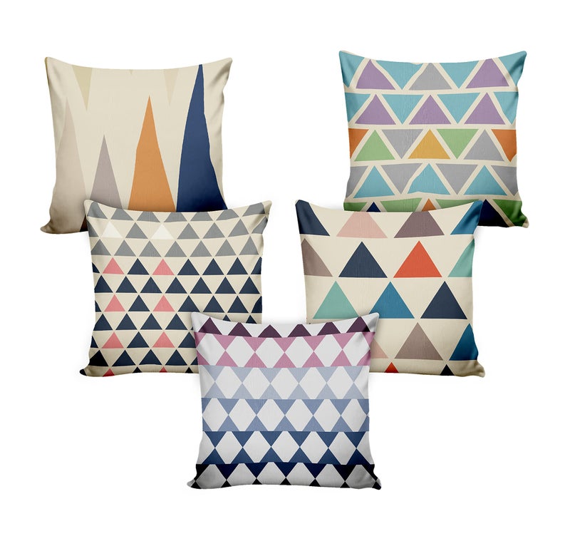 Ultimate Trends Premium Polyester Digital Modern Printed 200 TC Cushion Cover For Living Room Couch Bed Single Sofa Set Of 5 (20 X 20 Inches, Abstract Ivory) - Image 2