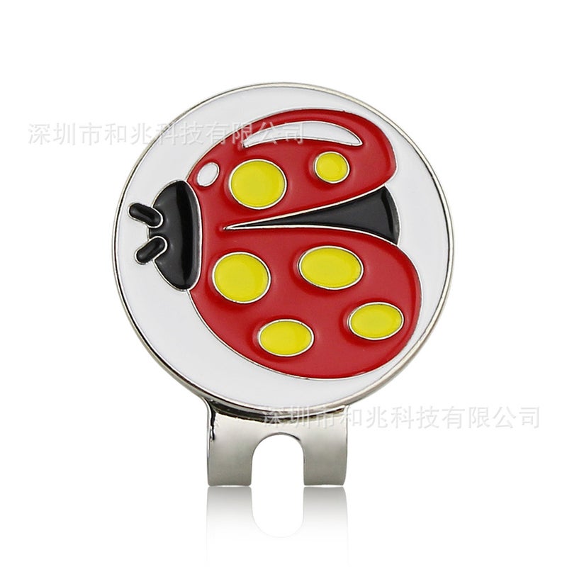 Generic Genuine golf cap clip 20 Golf Mark Mark golf cap accessories Seven-star ladybug-red