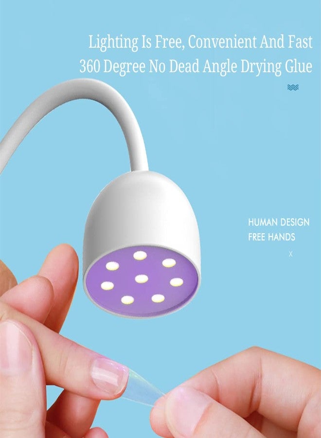 Yoidesu Mini for Gel Nails, 24W Mini LED Nail Lamp 365nm 405nm 360° Rotatable Gooseneck Nail Curing Light USB Charging - Image 3